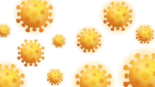 Free corona virus orange yellow illustration