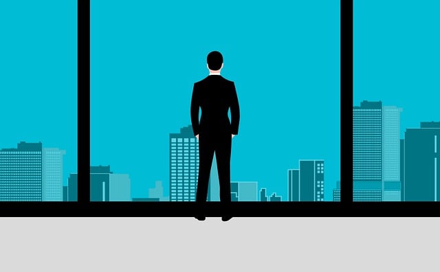 Free man office window illustration