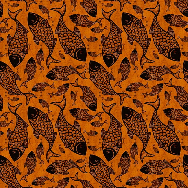 Free fish pattern orange illustration