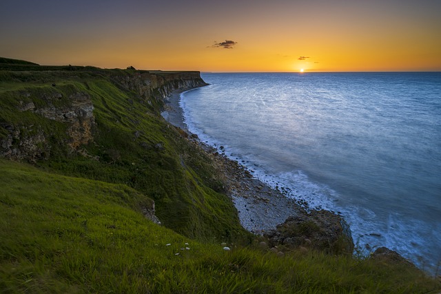 Море, Утес, Заход Солнца, Вода, Небо