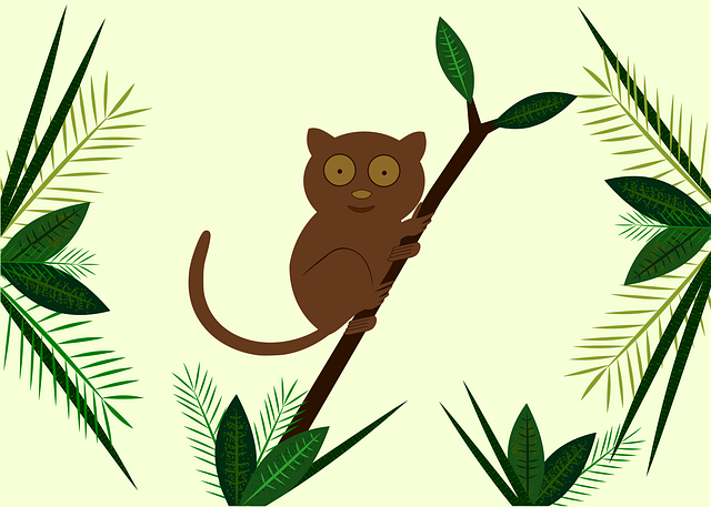 Free primate animal leaves vector