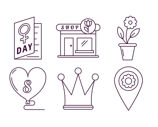 Free icons women's day flower background vector