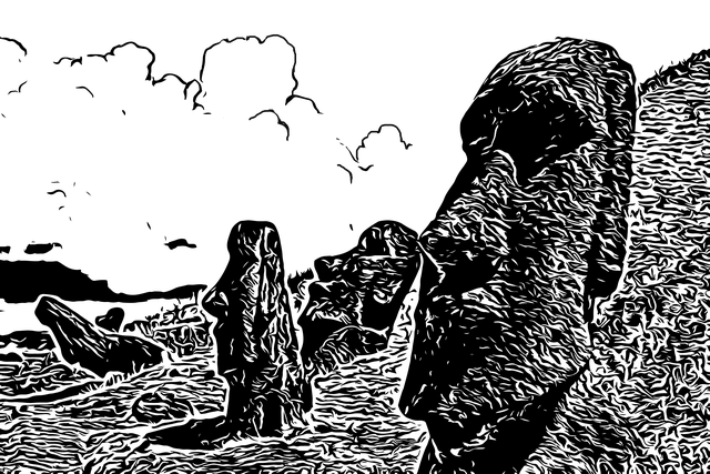 Download free HD stock image of Easter Island The Moai Free easter island the moai statues illustration