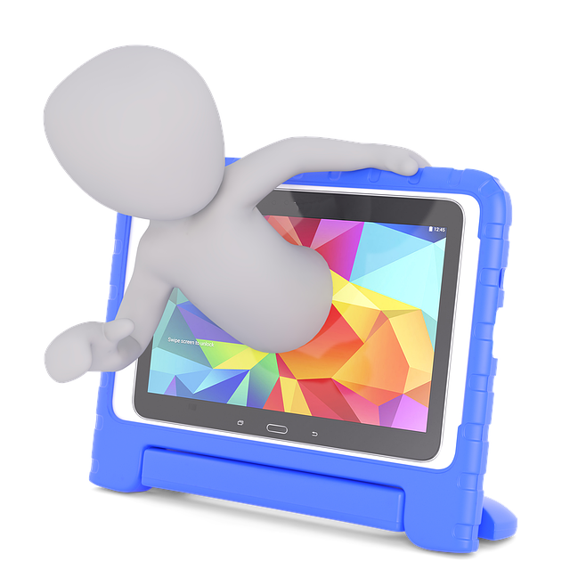Een, Tablet Pc, Leren, 3D, Illusie