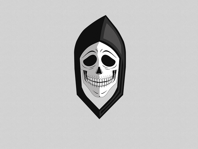 Free skull skeleton horror illustration