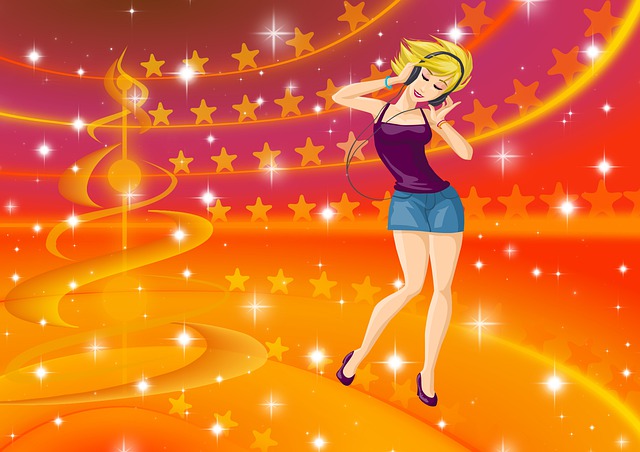 Free woman dance music illustration