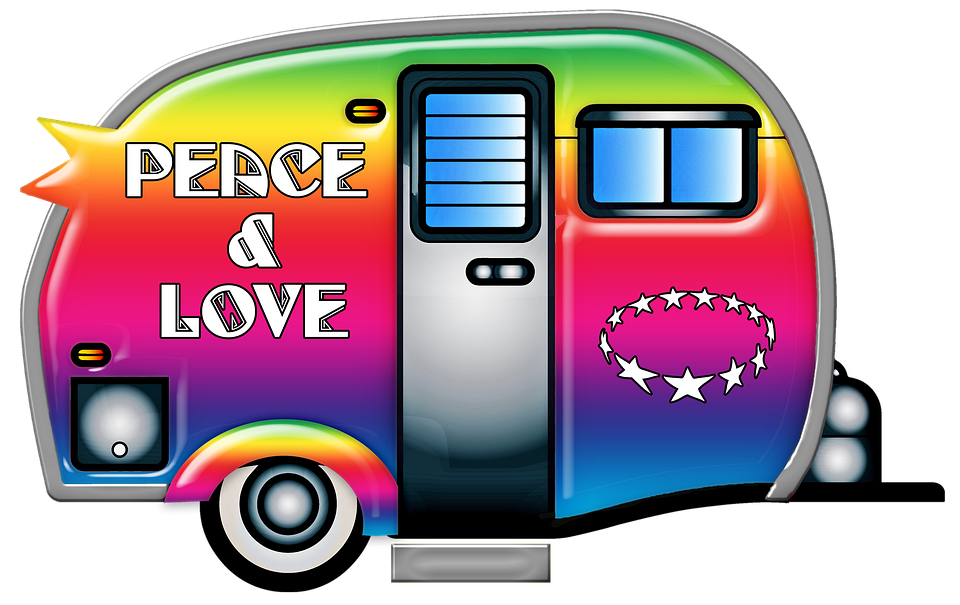 Retro Travel Trailer, Jaren 1960, Hippie, Aanhangwagen