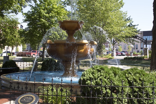 Fântână, Parc, Arbust, Apă, Monument
