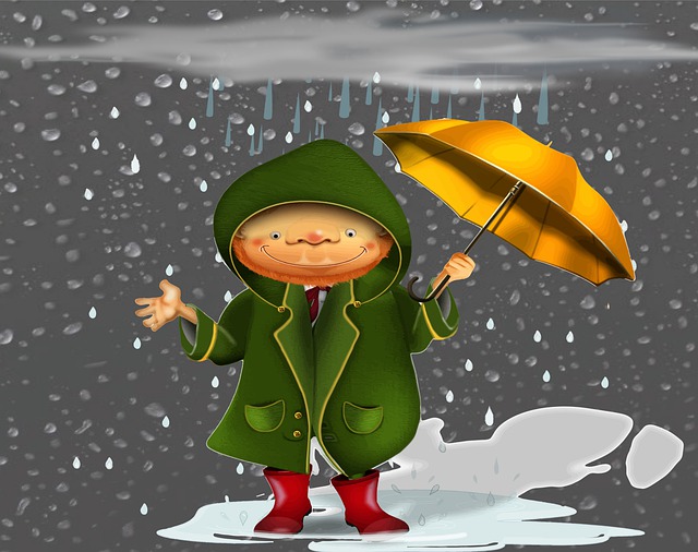 Free man coat umbrella illustration