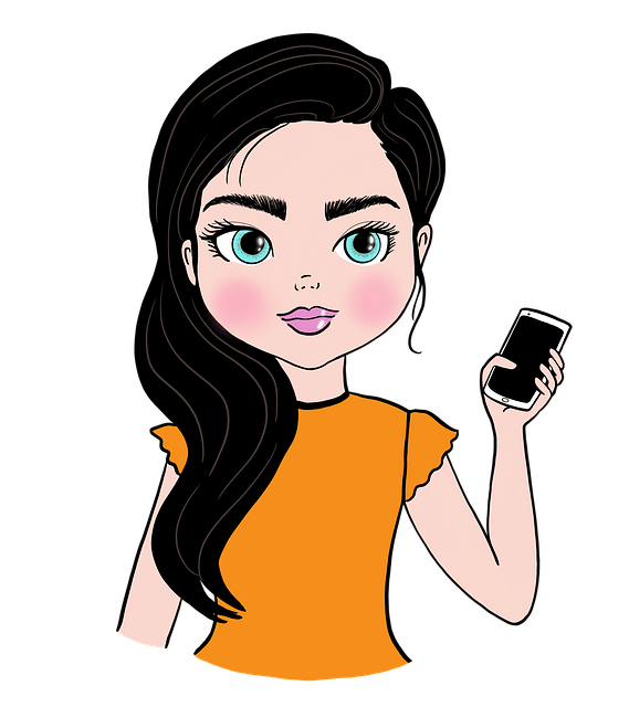 Free woman cellphone girl illustration