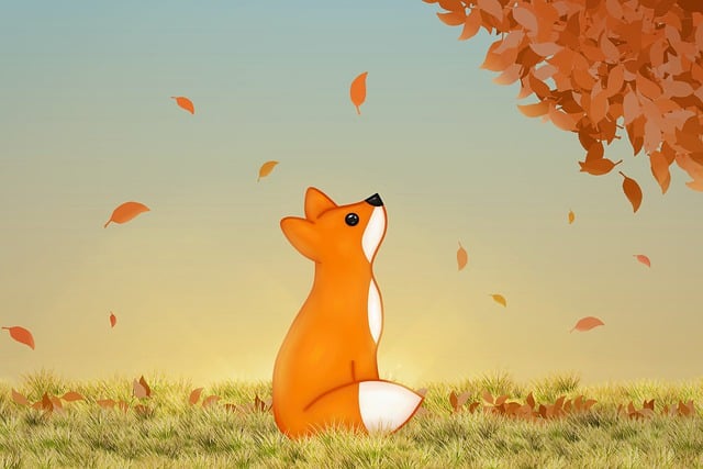 Free red fox animals kawaii illustration