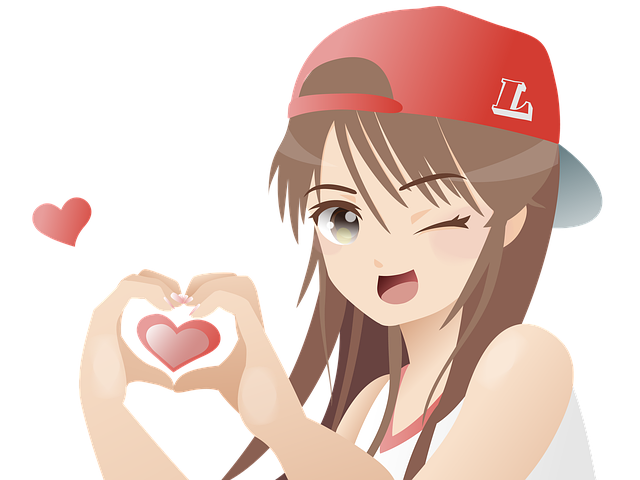 Free girl heart love illustration