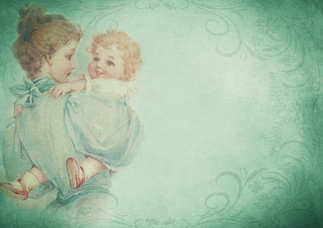 Free mother child frame illustration
