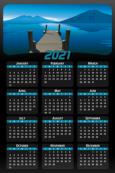 Calendar, Date, 2021, Days, Weeks