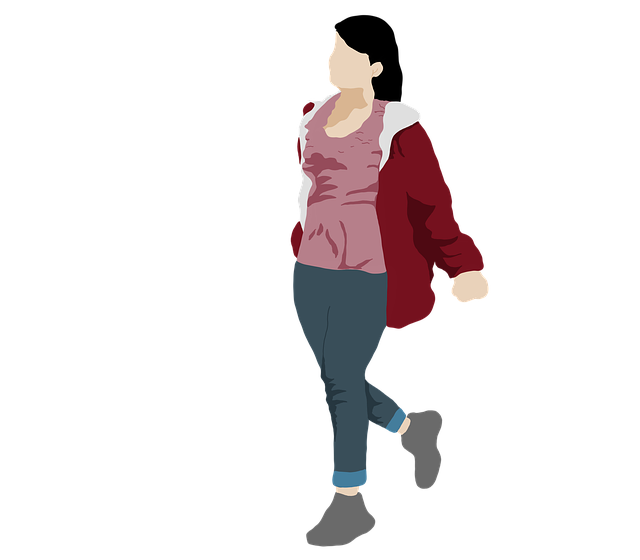 Free woman walking walk illustration