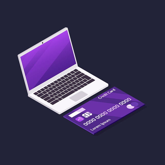 Free laptop credit card infographic vector