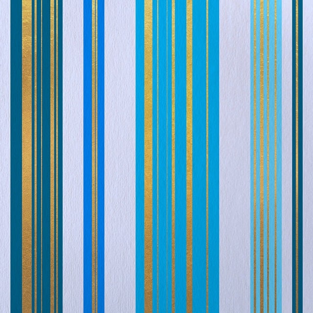 Rayas, Azul, Dorado, Patrón