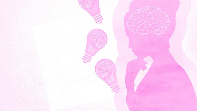 Free lady brain pink illustration