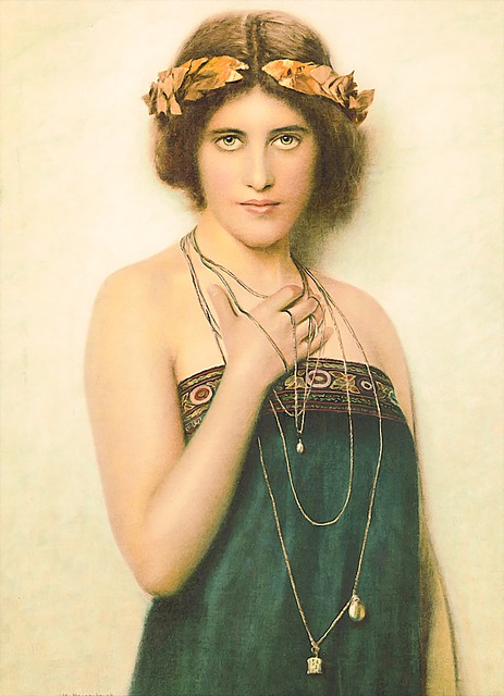Free woman jewelry gown illustration