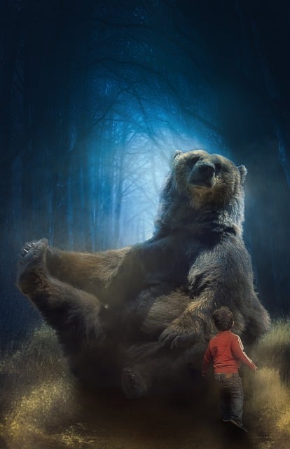 Free bear boy forest illustration