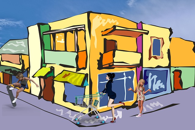 Free mall shopping woman illustration