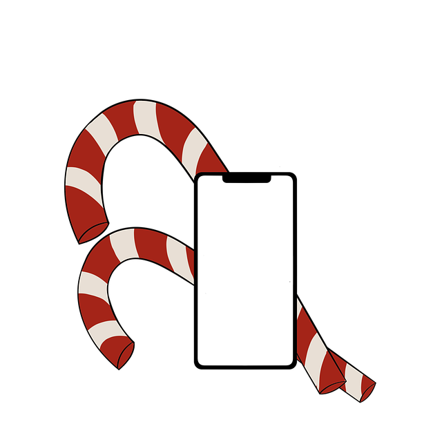 Free smartphone iphone candy cane illustration