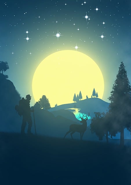Download free HD stock image of Man Deer Free man deer nature illustration