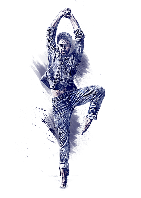 Free man ballet dancer illustration