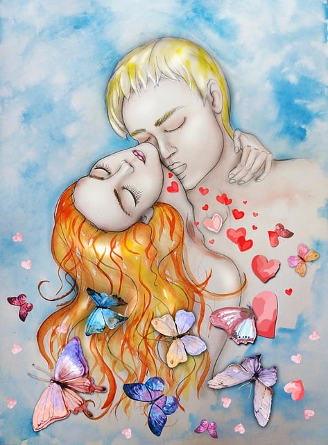 Free pair love tenderness illustration