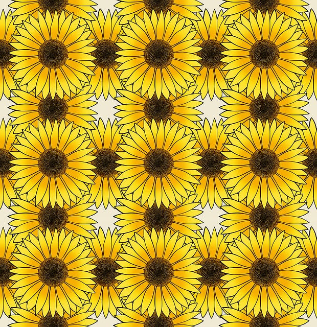 Free sunflower background seamless illustration