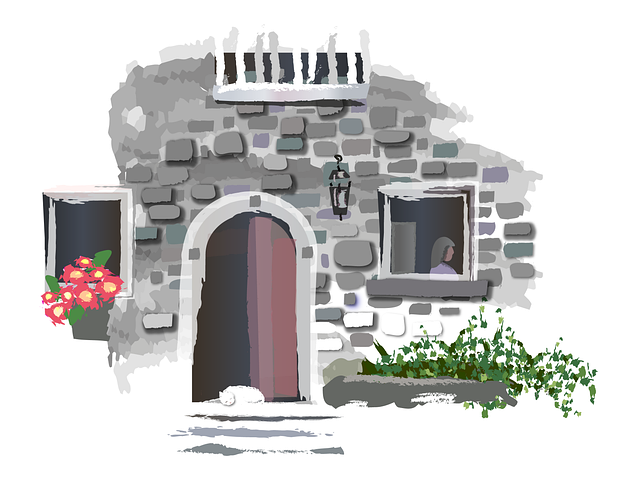 Free house stone entrance illustration