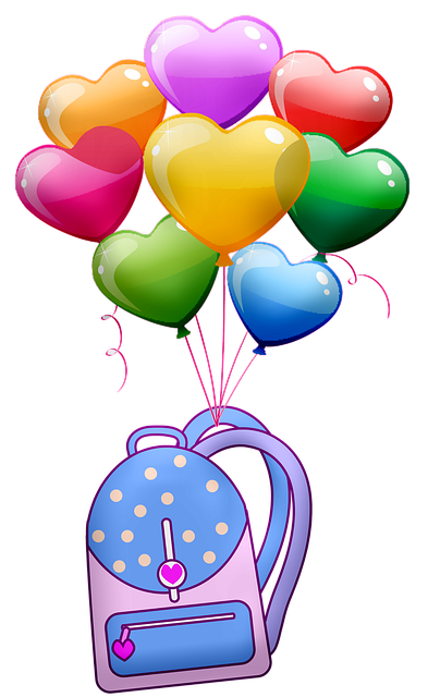 Free school balloons the first day at school illustration