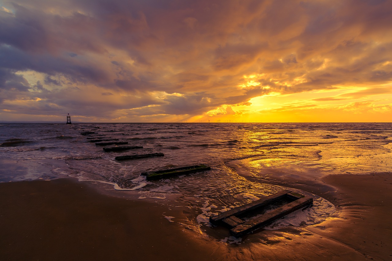 Crosby Beach Wooden Pier Sunset Free photo on Pixabay Pixabay