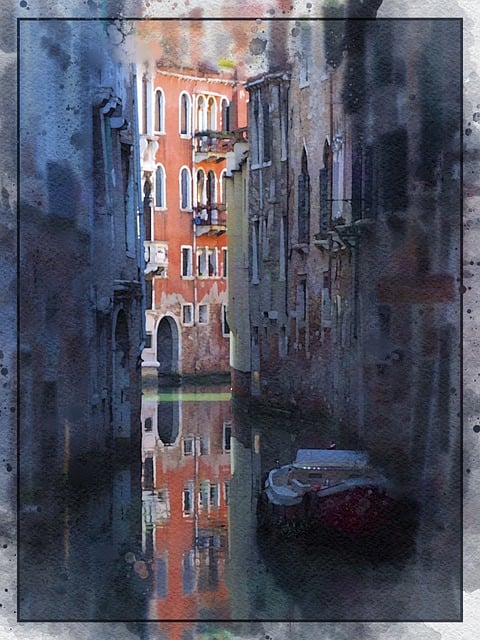 Free alley boat gondola illustration