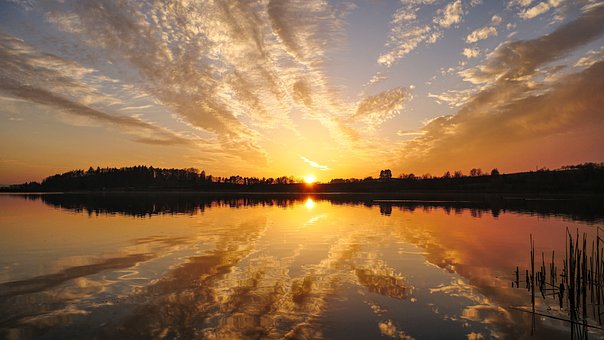 Solnedgang, Natur, Landskap, Skumring