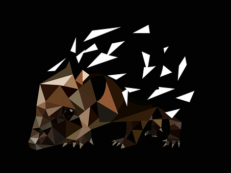 Pindsvin, Lavpoly, Gimp, Moderne, Plakat