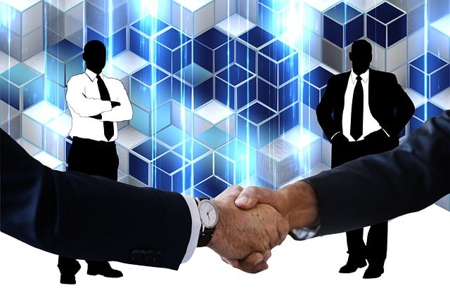 Free business men handshake shaking hands illustration