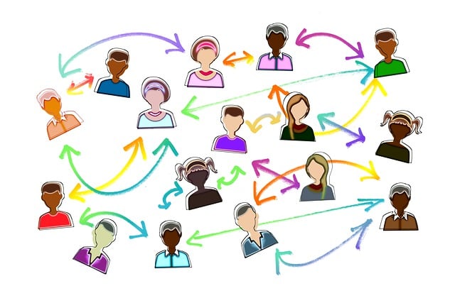 Free social media connections networking illustration