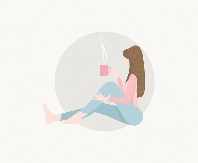 Free woman cup coffee illustration