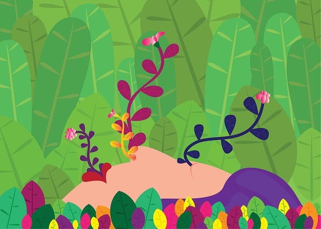 Free woman flowers plants illustration
