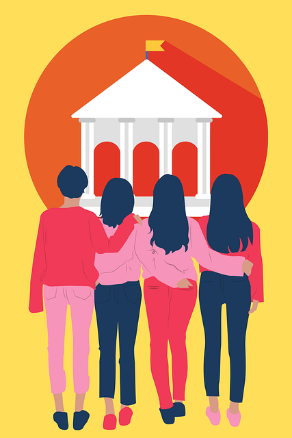 Free high school college girls illustration