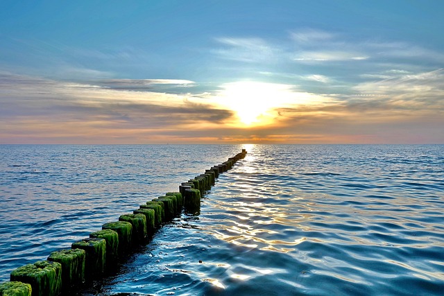 Strand, Hav, Vand, Solnedgang, Bølge