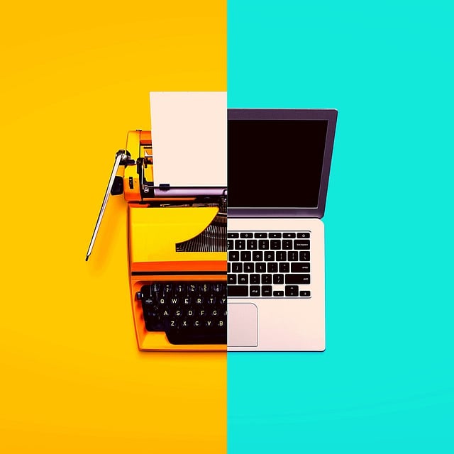 Free laptop typewriter screem illustration
