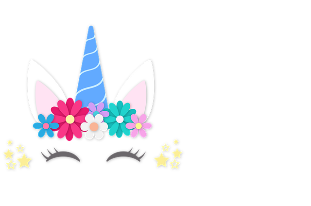 Free unicorn horse flower background vector