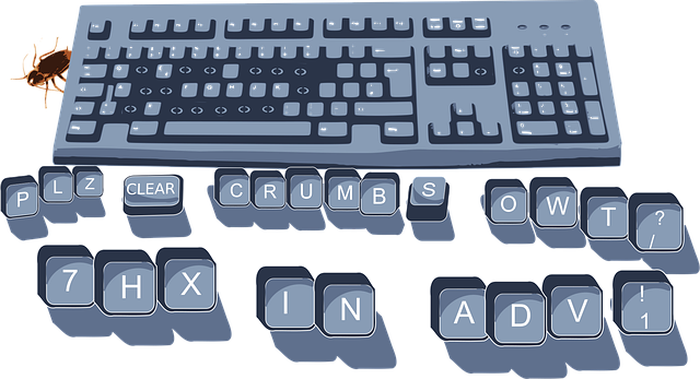 Free keyboard cockroach sanitation vector