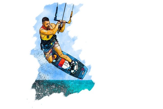 Free illustration kite surfing watersports illustration
