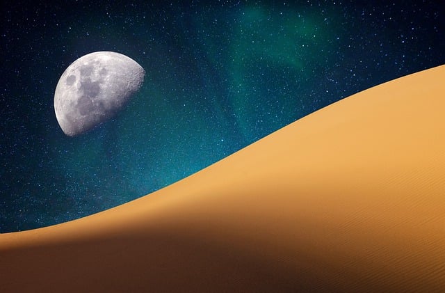 Free desert moon planet illustration