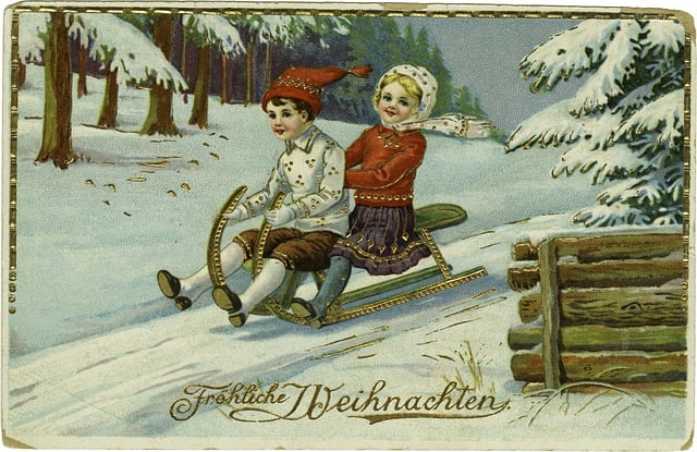 Free christmas card winter illustration