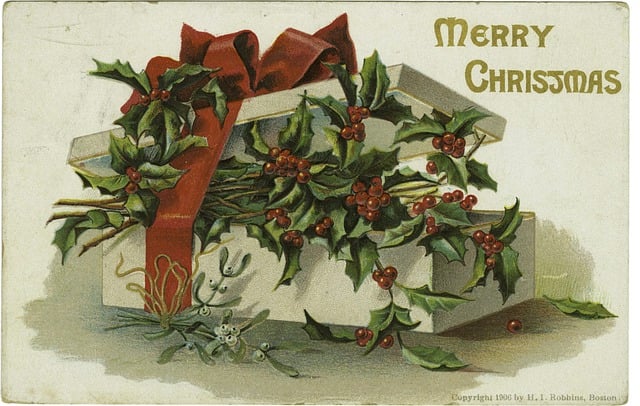 Free christmas red bow ribbon illustration