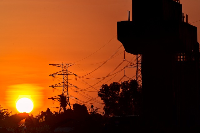 Free Sunset Power Lines photo and picture